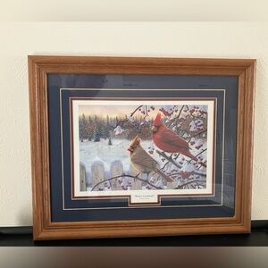 Cardinals in Winter Framed Art
